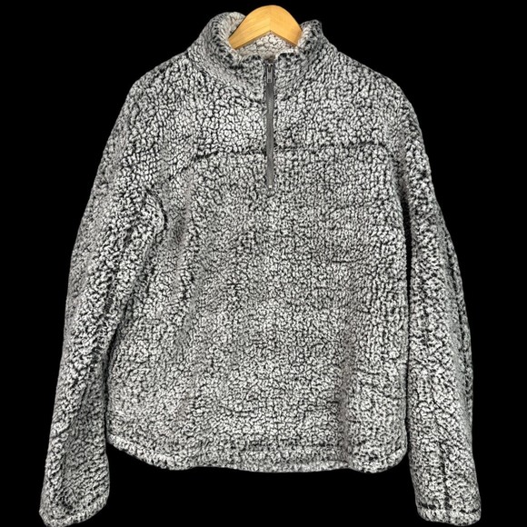 Altar’d State Jacket Womens Large Gray Wubby Teddy Sherpa Quarter Zip Pullover - Picture 2 of 11